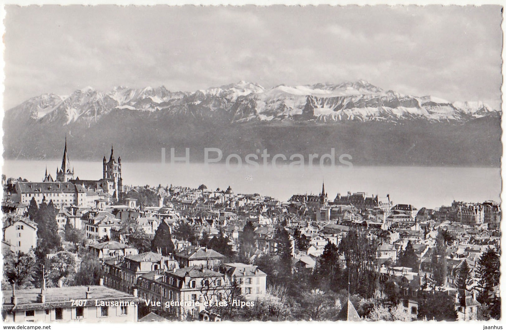 Lausanne - Vue Generale et les Alpes - 7407 - Switzerland - 1936 - used - JH Postcards