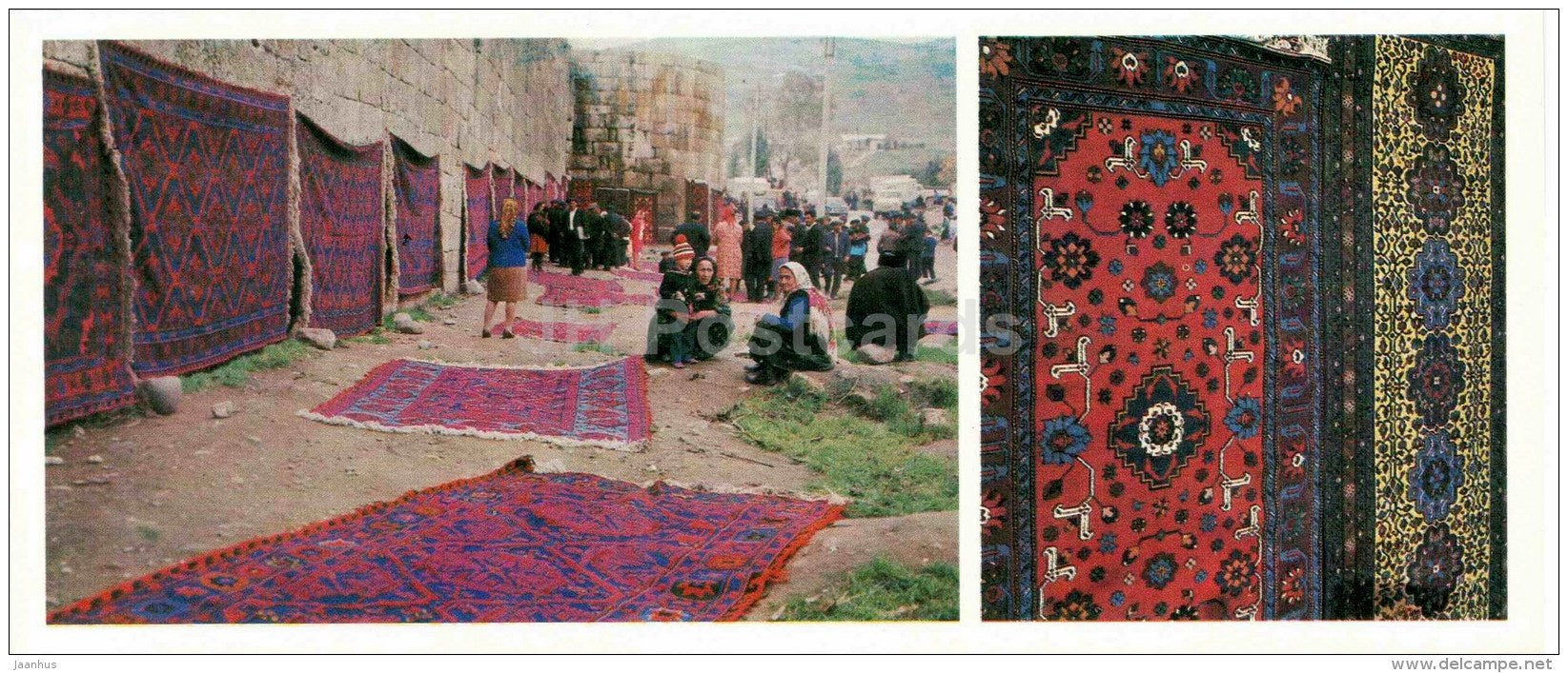 Carpet Bazaar in Derbent - Piled Carpets - Arts and Crafts of Dagestan - 1981 - Russia USSR - unused - JH Postcards