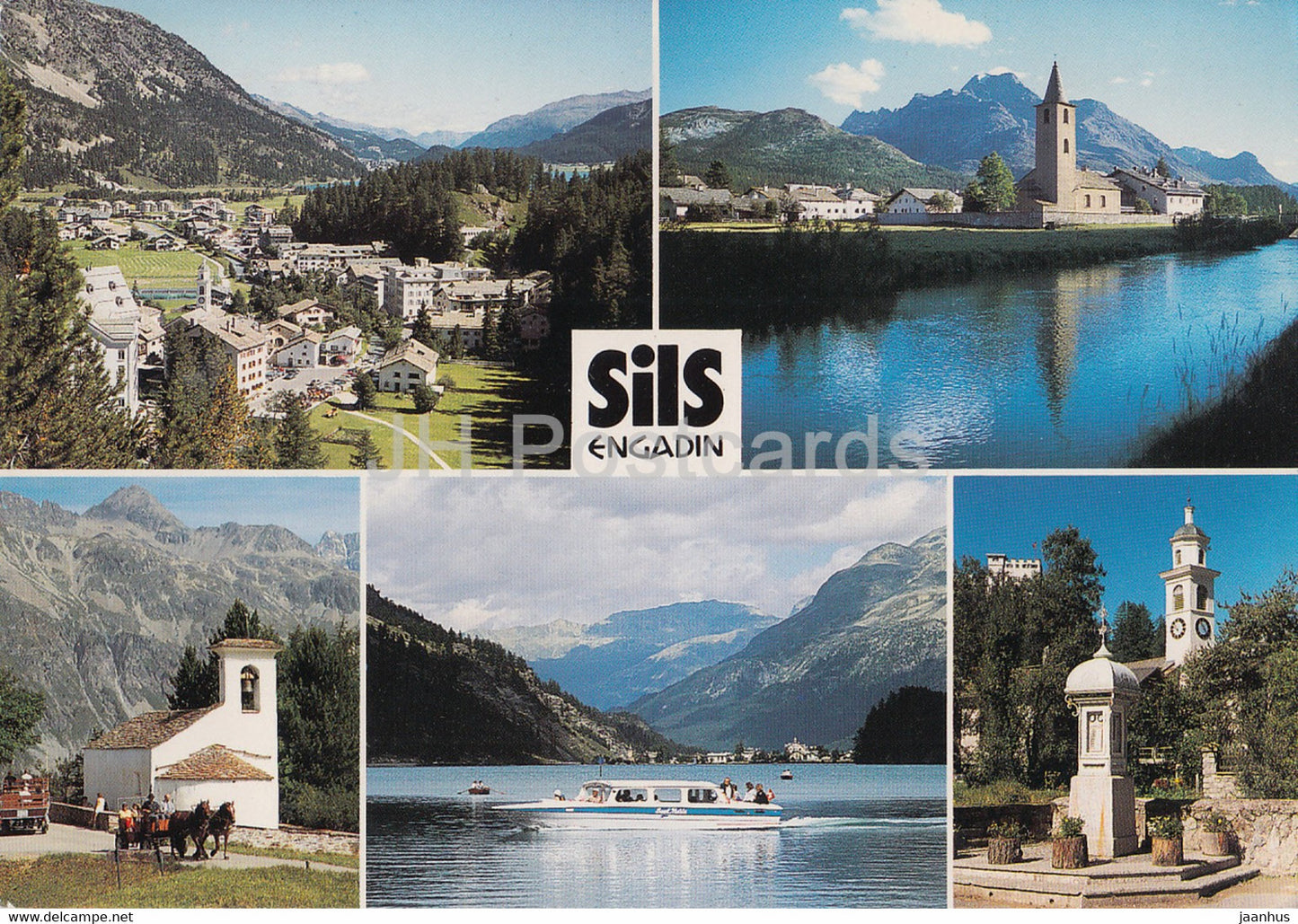 Sils Engadin - Sils Maria - Sils Baselgia - Fex Engandin - motor boat - 20150 - 1991 - Switzerland - used - JH Postcards