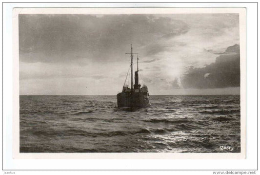 steam ship - 12461 - old postcard  - unused - JH Postcards