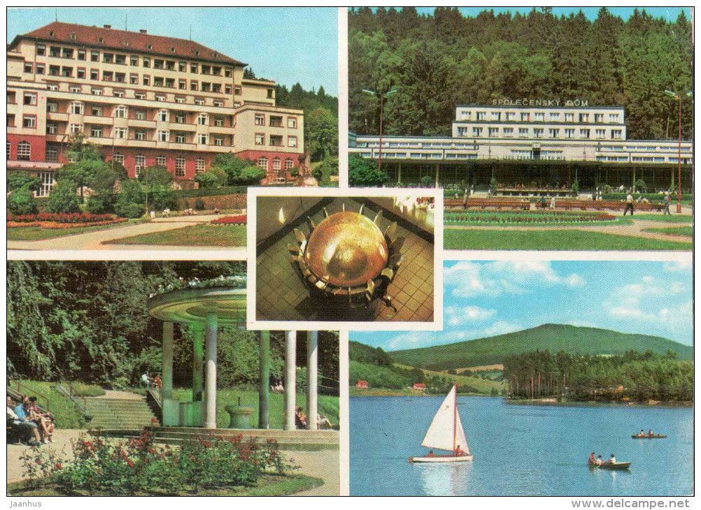 Lazne Luhacovice - Palace sanatorium - Social house - Ottovka spring - spa - Czechoslovakia - Czech - used 1972 - JH Postcards