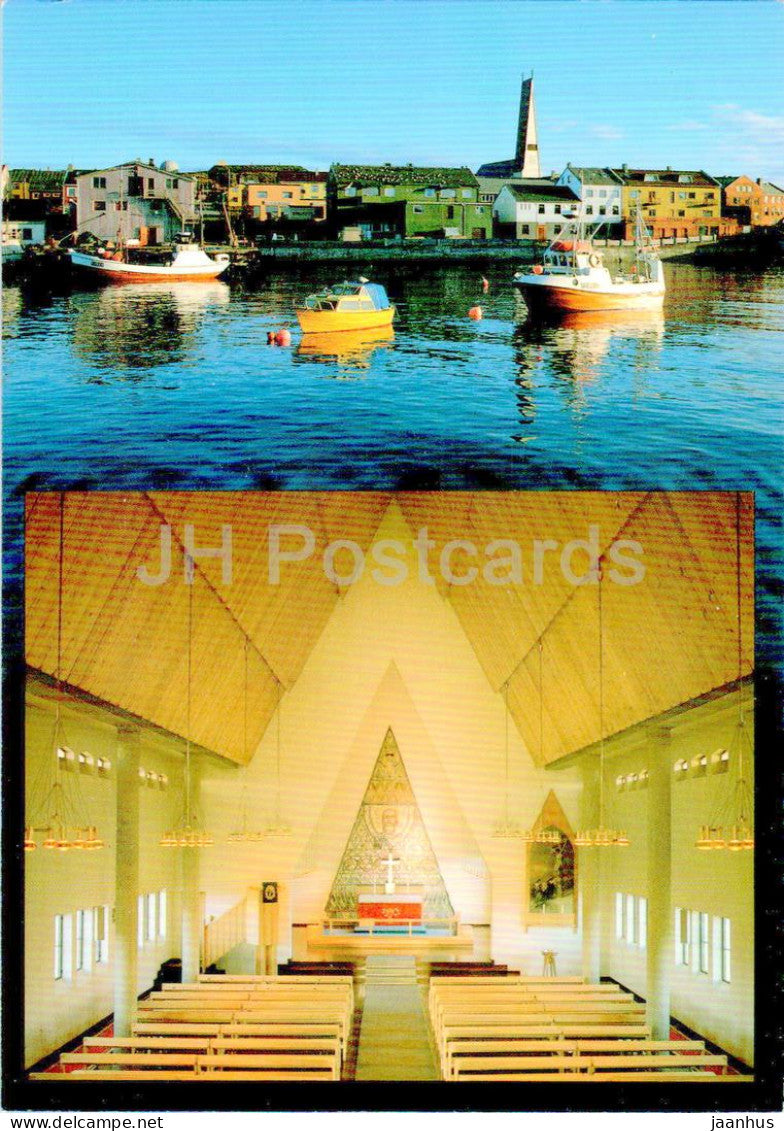 Vardo Kirke - church - boat - 88-175 - Denmark - used - JH Postcards