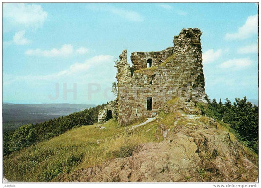 Primda - castle ruins - Czechoslovakia - Czech - used 1995 - JH Postcards