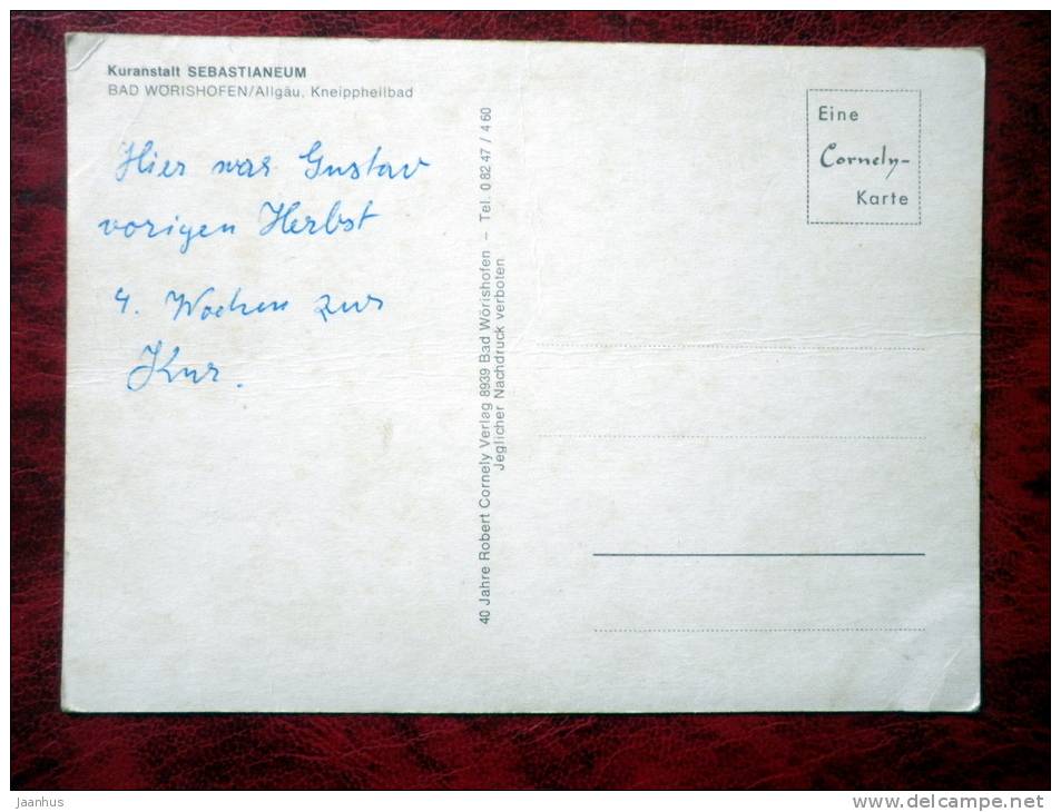 Kuranstalt Sebastianeum - Bad Wörishofen, Allgäu Kneippheilbad - Germany - used - JH Postcards