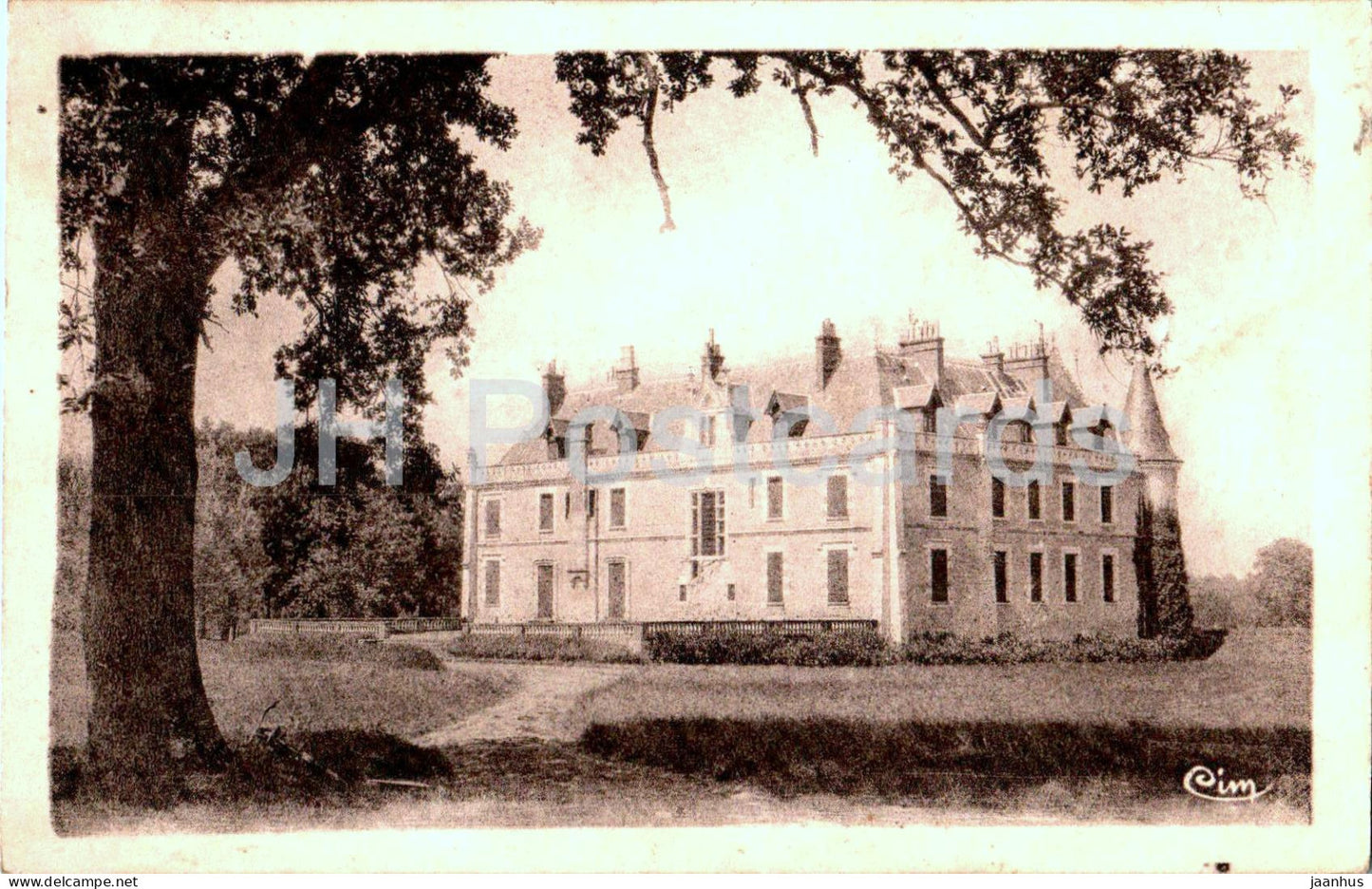 Environs d'Herisson - Le Chateau - castle - old postcard - 1947 - France - used - JH Postcards