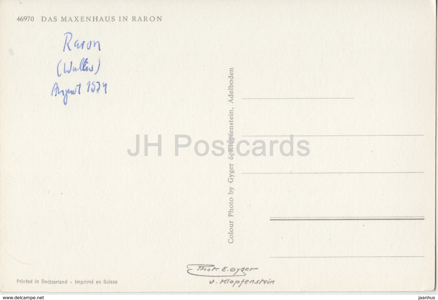 Das Maxenhaus in Raron - 46970 - Switzerland - 1974 - used