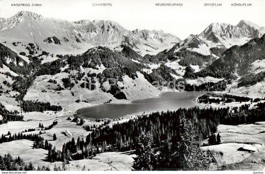 Schwarzsee - Lac Noir - Hotel Restaurant Gypsera - Kaiseregg - old postcard - Switzerland - unused - JH Postcards