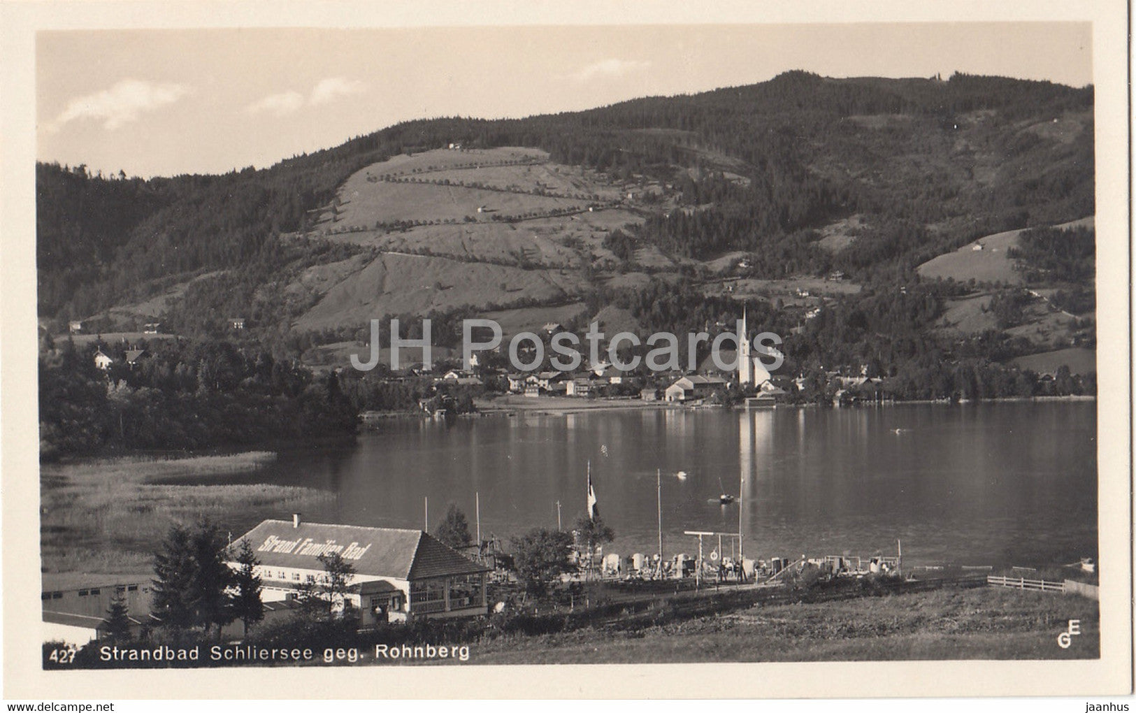 Strandbad Schliersee geg Rohnberg - 427 - old postcard - Germany - unused - JH Postcards