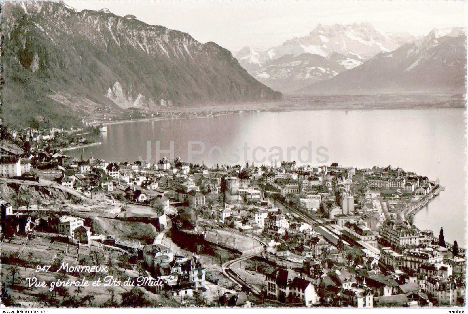 Montreux - Vue Generale et Dts du Midi - 947 - old postcard - 1950 - Switzerland - used - JH Postcards