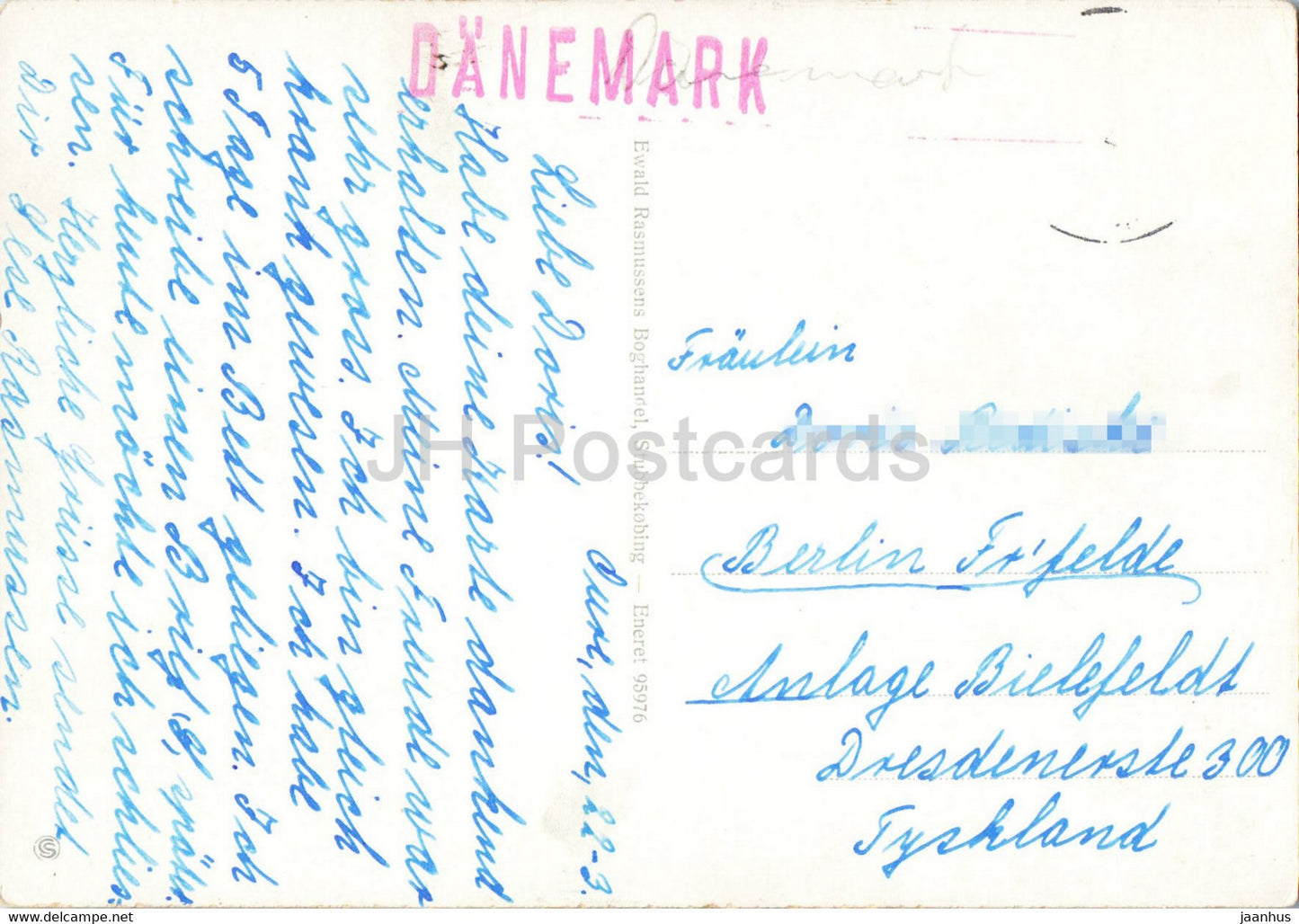 Bogo Havn - voilier - navire - ferry Gudrun - carte postale ancienne - Danemark - utilisé