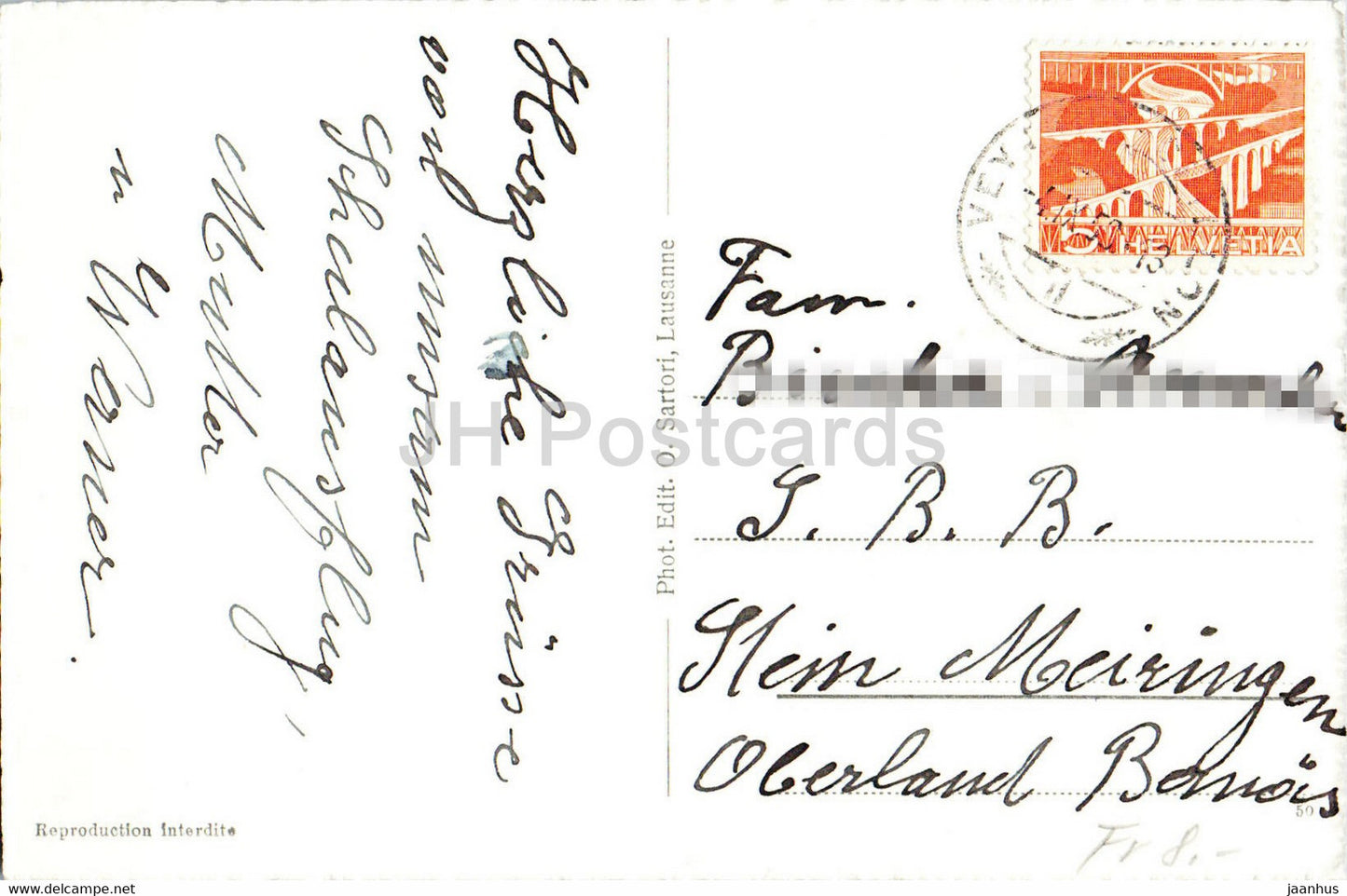 Montreux - Vue Generale et Dts du Midi - 947 - old postcard - 1950 - Switzerland - used