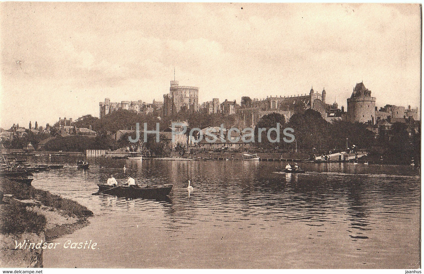 Windsor Castle - boat - 35368 - old postcard - England - United Kingdom - unused - JH Postcards