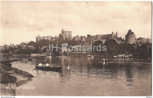 Windsor Castle - boat - 35368 - old postcard - England - United Kingdom - unused - JH Postcards