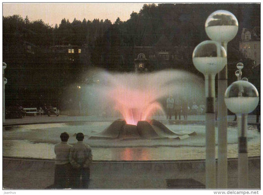 Marianske Lazne - Marienbad - Zpivajci fontana - Singing fountain - spa - Czechoslovakia - Czech - used 1990 - JH Postcards