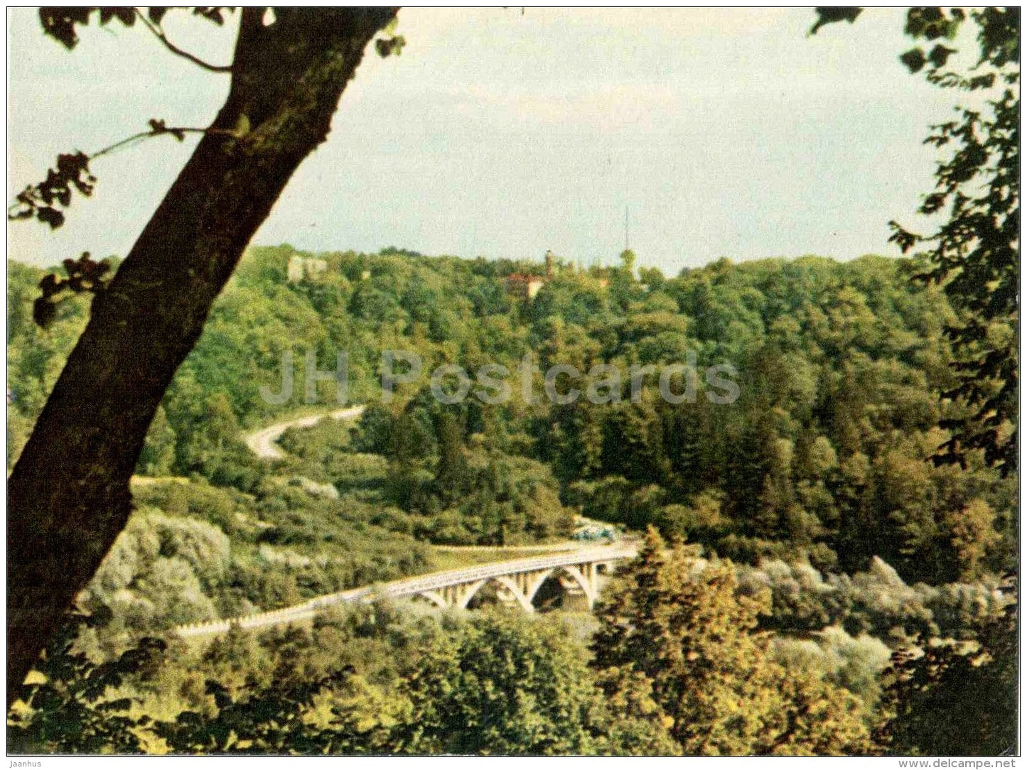 view of the Gauja river valley from the sanatorium Krimulda - Sigulda views - 1963 - Latvia USSR - unused - JH Postcards