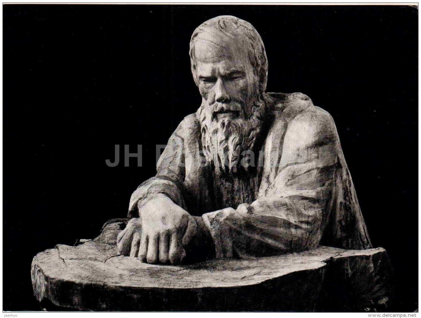 sculpture by S. Konenkov - Russian Writer F. Dostoyevsky , 1955 - russian art - 1965 - Russia USSR - unused - JH Postcards