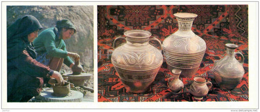 Balkhar Potters - Pak-Ryshu churn - Kakva grain storer - Arts and Crafts of Dagestan - 1981 - Russia USSR - unused - JH Postcards