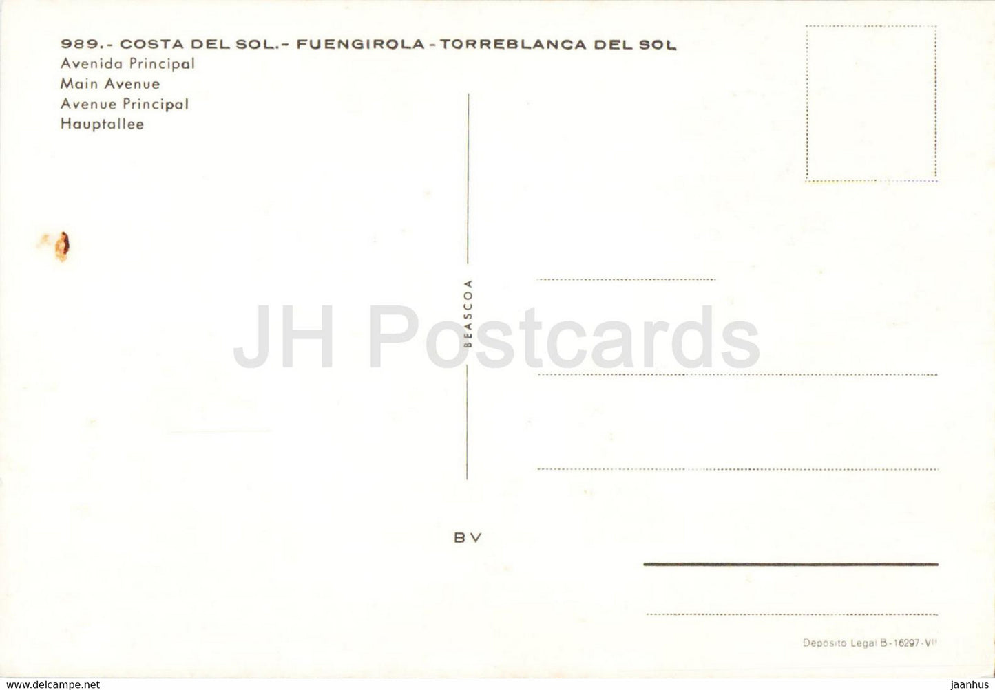 Costa del Sol - Fuengirola - Torreblanca del Sol - Avenida Principal - Main Avenue - 989 - Spain - unused