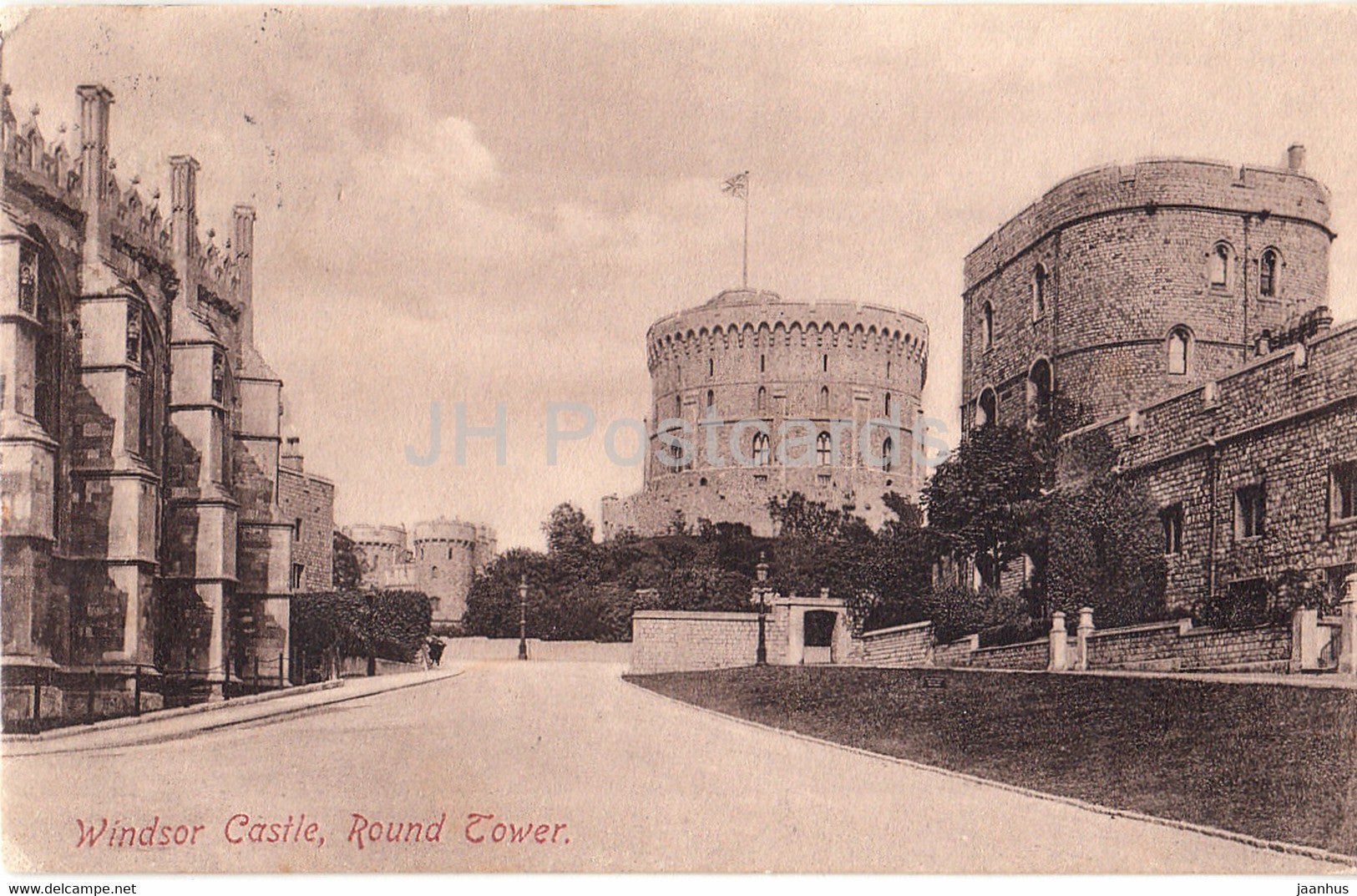 Windsor Castle - Round Tower - old postcard - 1908 - England - United Kingdom - used - JH Postcards