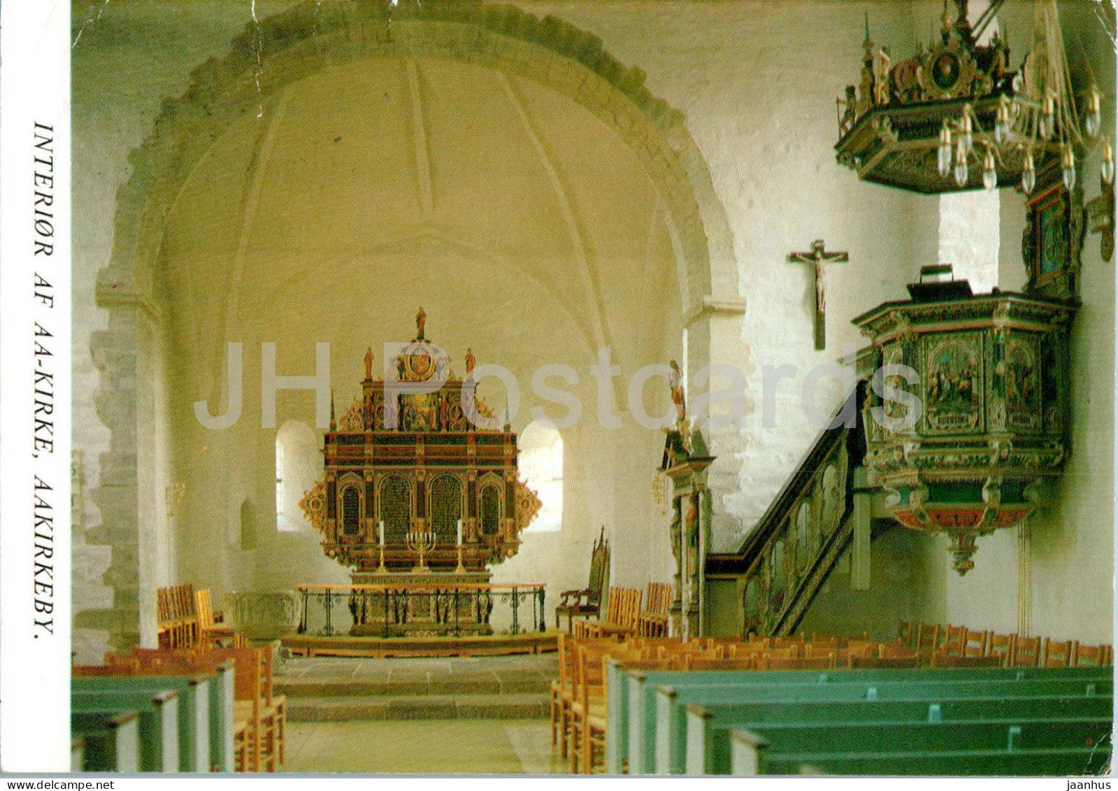 Bornholm - Interior - Aa Kirke - Aakirkeby - church - 1686 - Denmark - used - JH Postcards