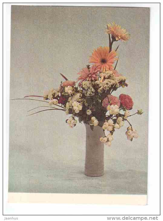 Flowers for Mother 4 - flowers - compositions - 1987 - Estonia USSR - unused - JH Postcards