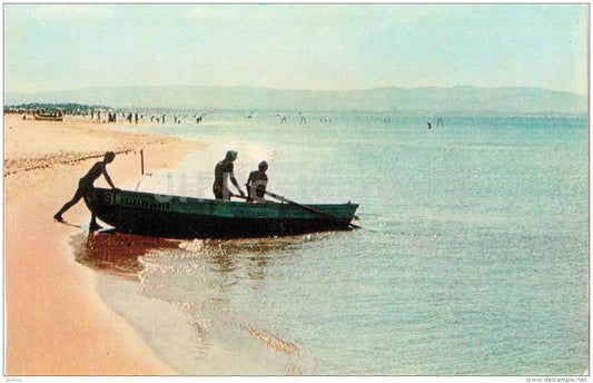 Jemete beach - boat - Anapa - 1973 - Russia USSR - unused - JH Postcards