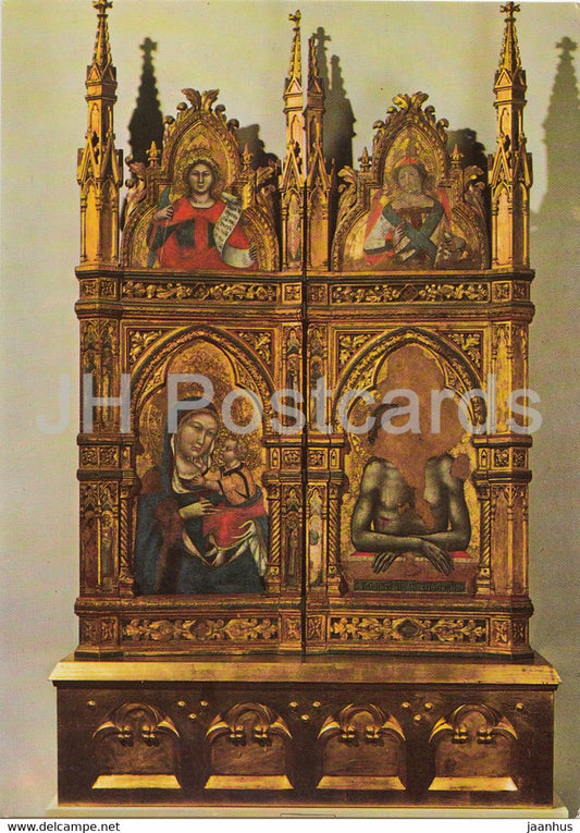 Karlstejn Castle - Altar diptych by Tomaso da Modena - Czechoslovakia - unused - JH Postcards