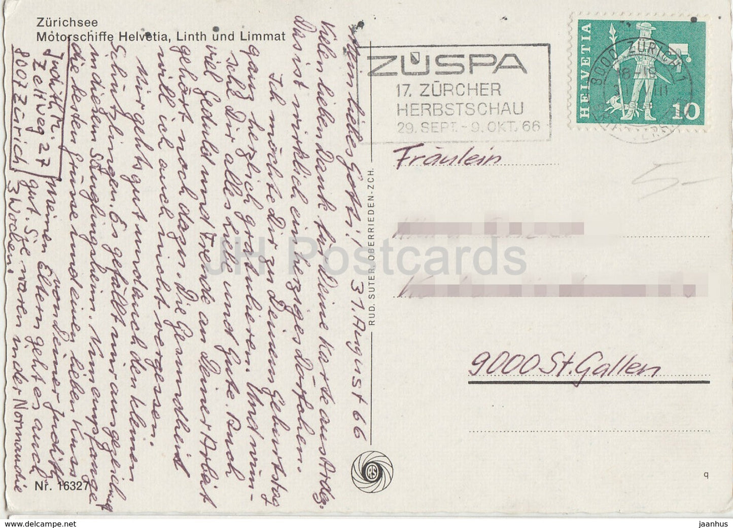 Zurichsee - Motorschiffe Helvetia - Linth - Limmat - MS - ship - 1966 - Switzerland - used