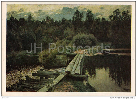 painting by I. Levitan - In the whirlpool , 1892 - Russian art - 1980 - Russia USSR - unused - JH Postcards