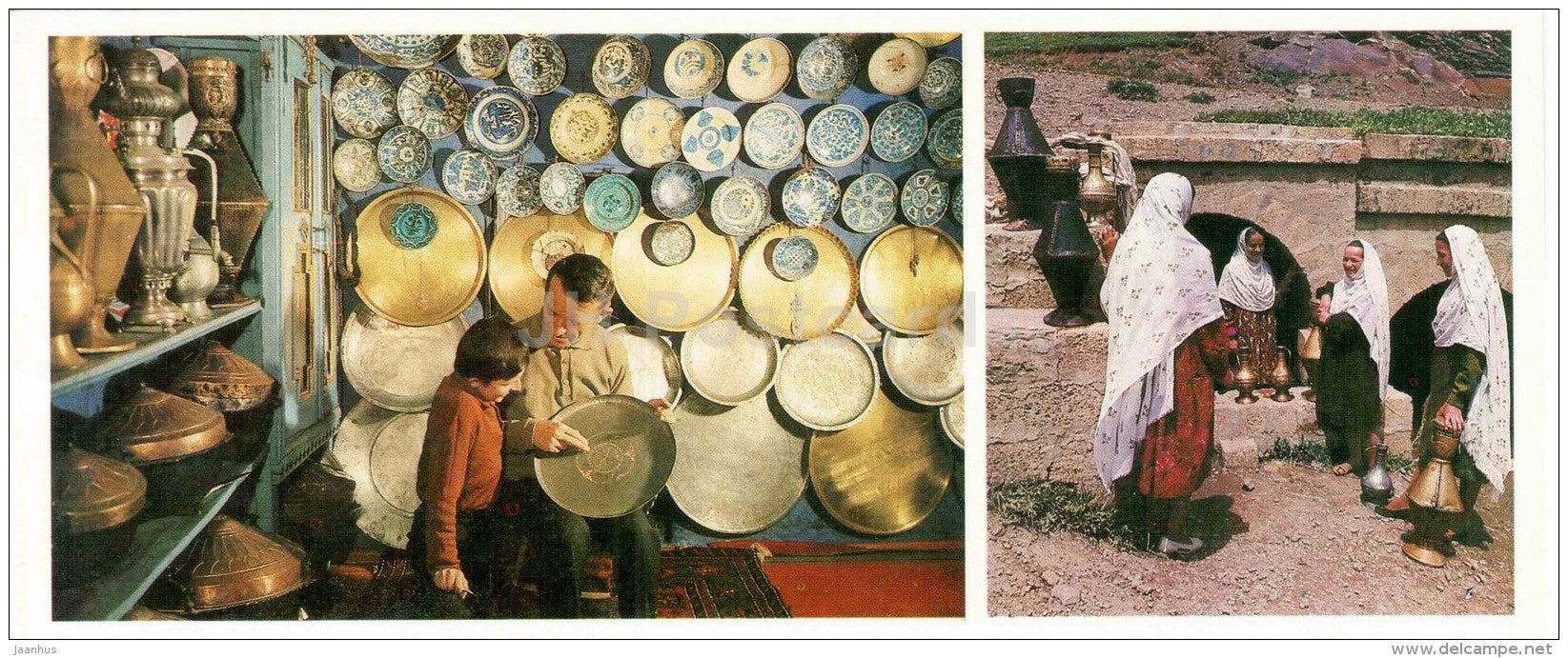 collection of G. Gidayev , Kubachi master - Muchaly pitchers - Arts and Crafts of Dagestan - 1981 - Russia USSR - unused - JH Postcards