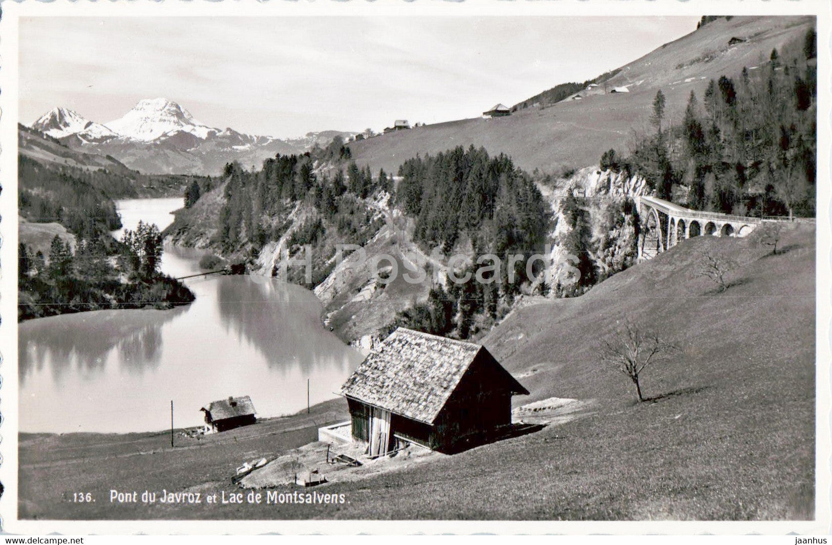 Pont du Javroz - Lac de Montsalvens - 136 - old postcard - 1946 - Switzerland - used - JH Postcards