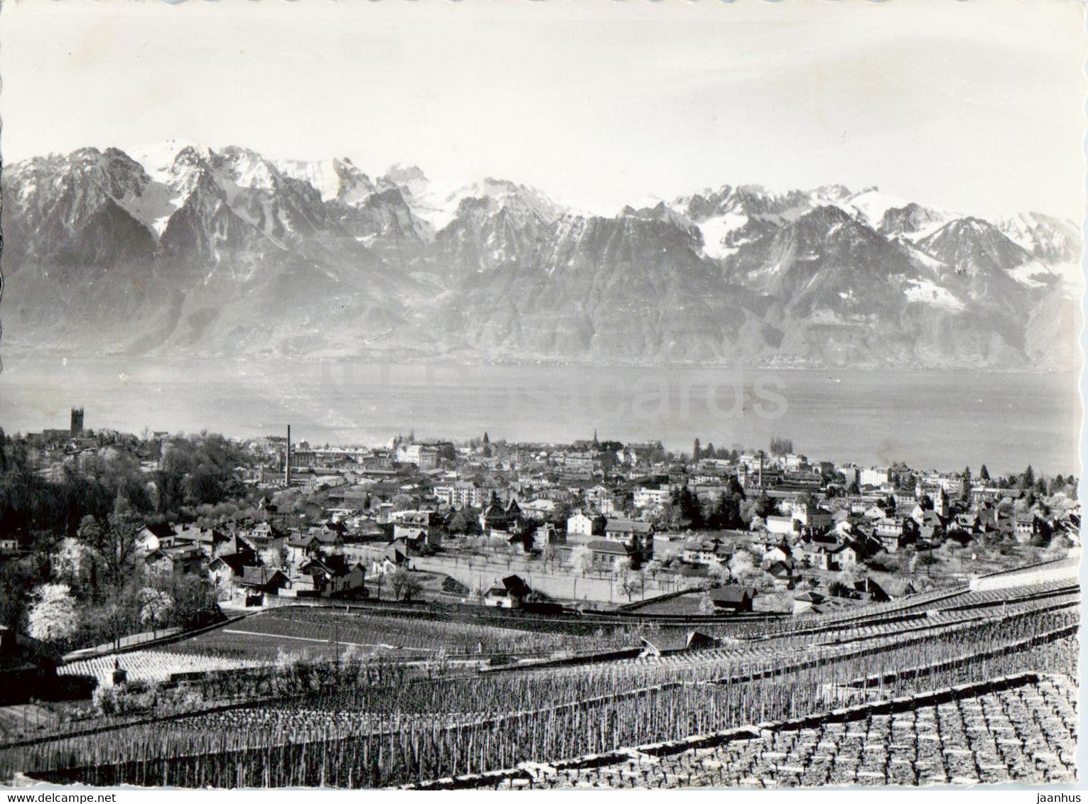 Vevey et les Alpes de Savoie - 745 - old postcard - Switzerland - used - JH Postcards