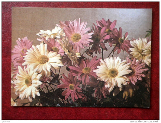 Greeting card - flowers - 1986 - Estonia USSR - used - JH Postcards