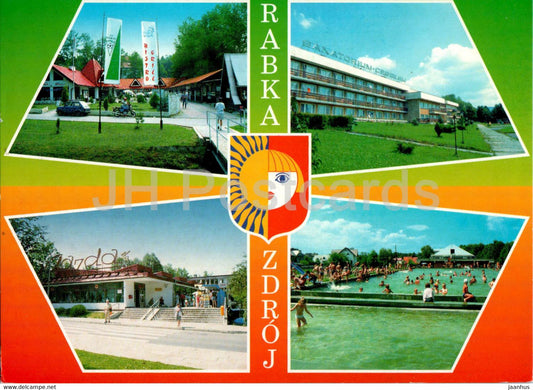 Rabka Zdroj - Centrum Handlowe - sanatorium - Dom Handlowy Gazda Shopping Center - sanatorium multiview - Poland - used - JH Postcards