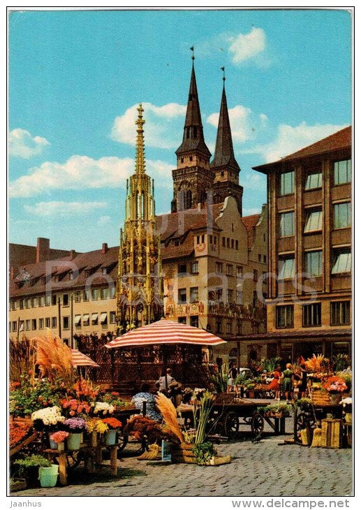 Nürnberg - Schöner Brunnen - N 12 - 85 - Germany - gelaufen - JH Postcards