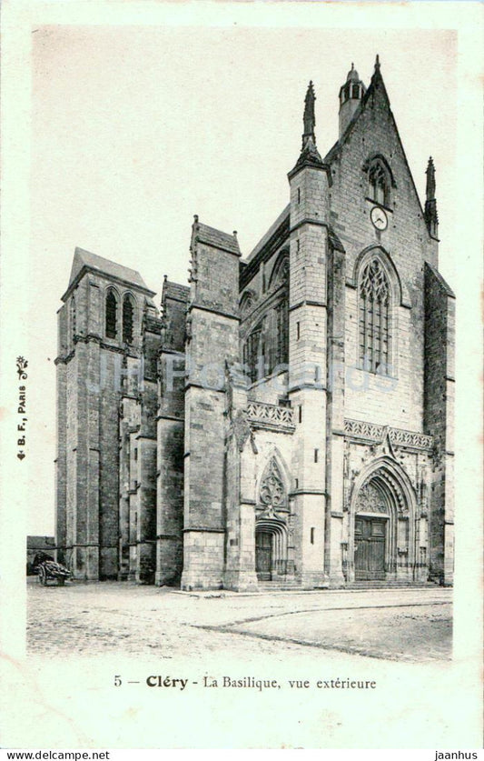 Clery - La Basilique - Vue exterieure - cathedral - 5 - old postcard - France - unused - JH Postcards