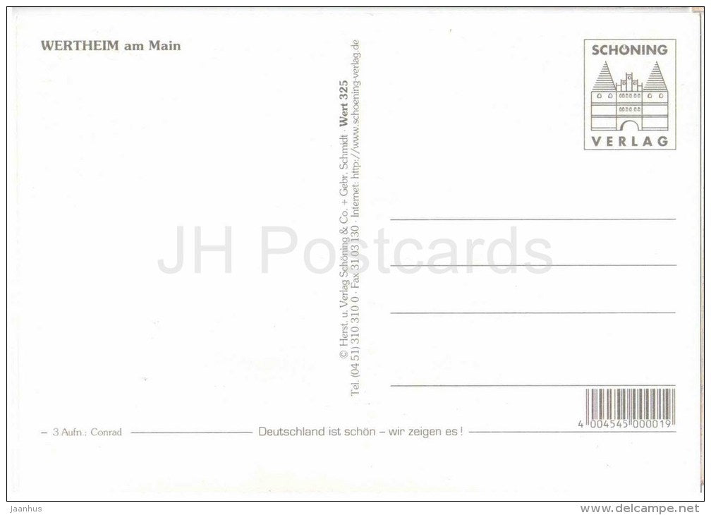 Schönes Wertheim am Main - Wert 325 - Germany - ungelaufen - JH Postcards