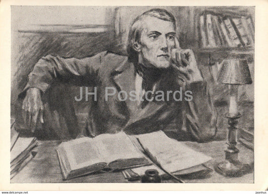 Russian literary critic Vissarion Belinsky - employee of Patriotic Notes in 1839 - 1962 - Russia USSR - unused - JH Postcards