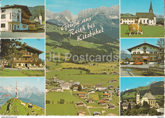 Grusse aus Reith bei Kitzbuhel - Gemeindeamt - Verkehrsburo - Gasthof Reitherwirt - Kitzbuheler Horn - Austria - used - JH Postcards