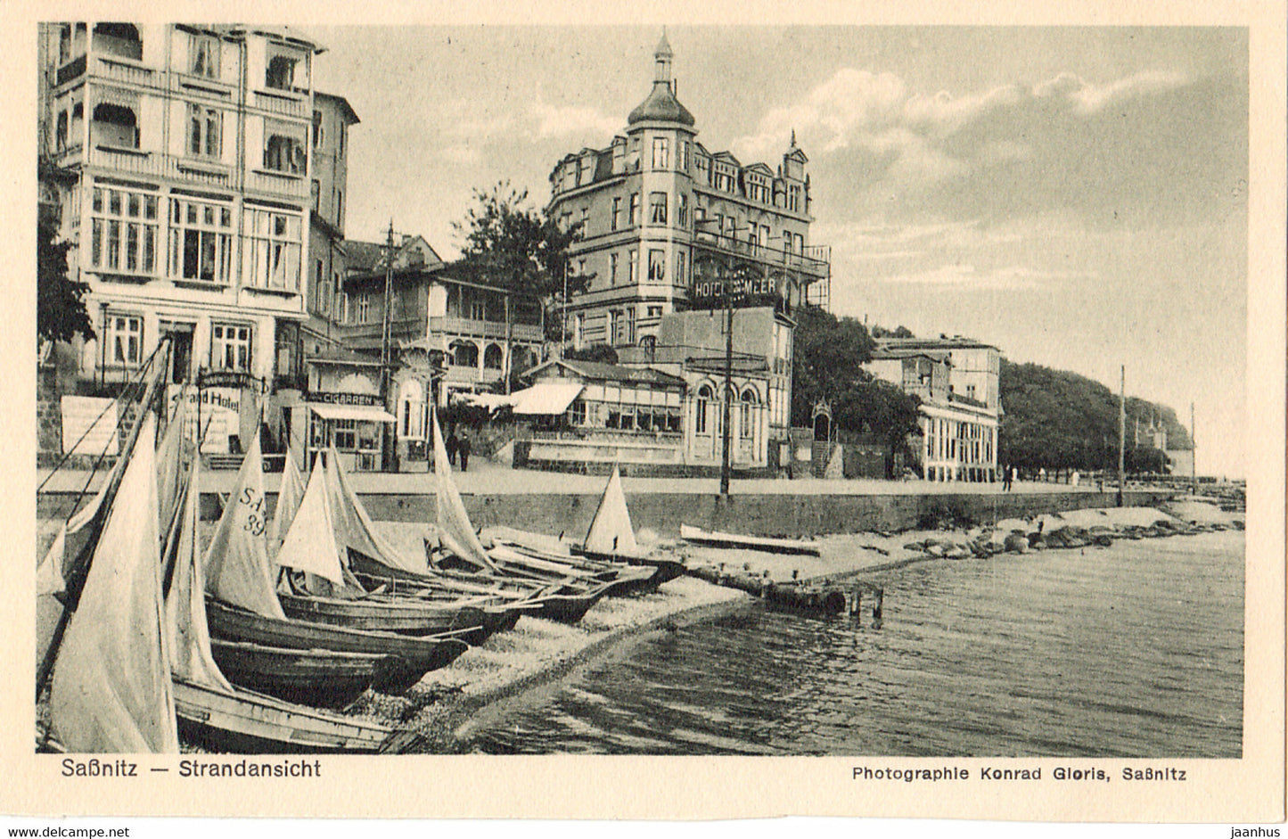 Sassnitz - Strandansicht - boat - old postcard - Germany - unused - JH Postcards