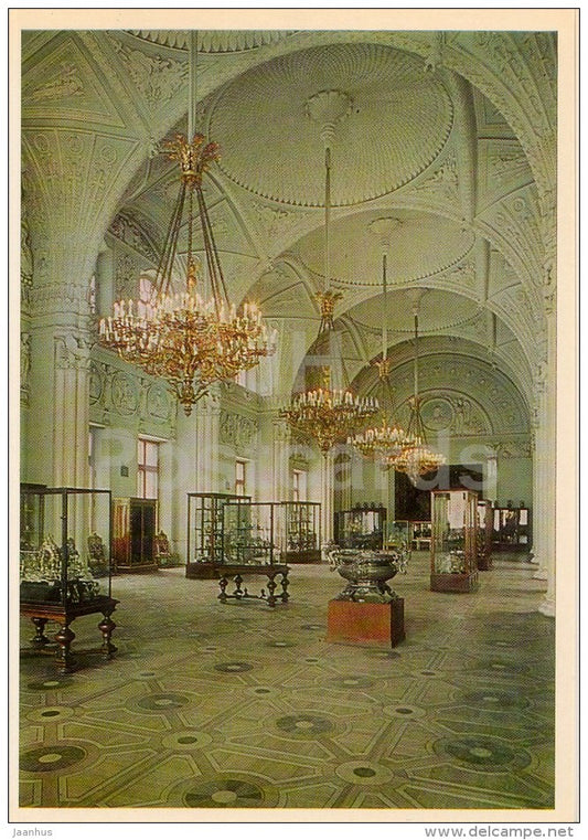 The Alexander Hall in the Winter Palace - Hermitage Interiors - St. Petersburg - Leningrad - 1982 - Russia USSR - unused - JH Postcards