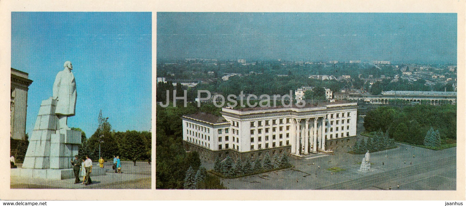 Odessa - monument to Lenin - October Revolution Square - 1985 - Ukraine USSR - unused - JH Postcards