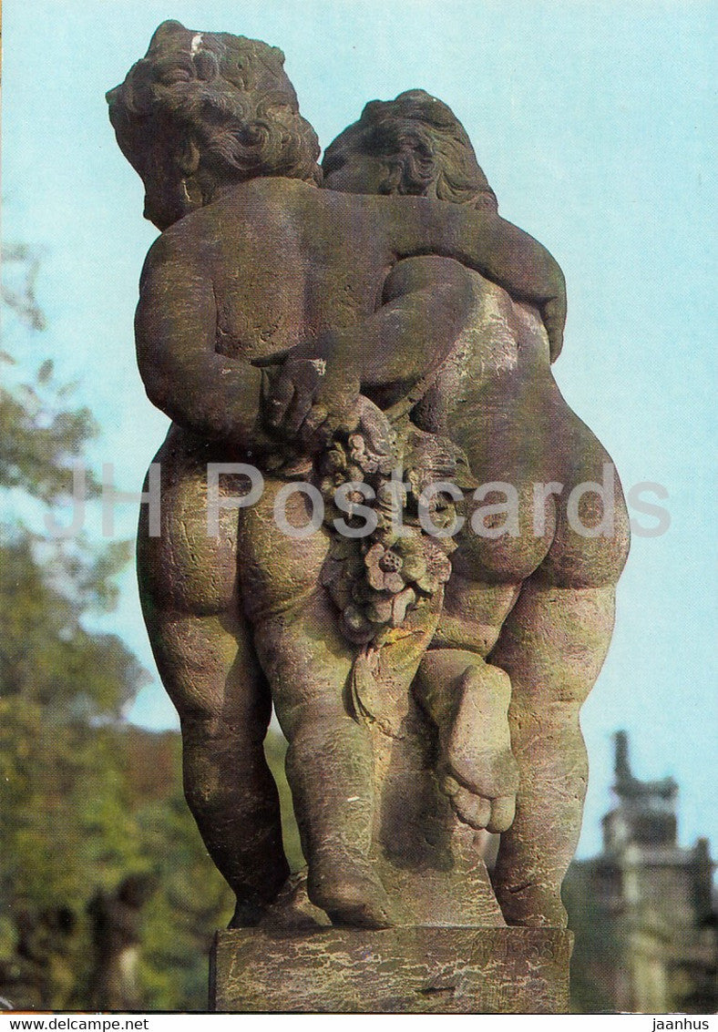 Dresden Zwinger - Puttengruppe Die Werbung - Barokplastik in Dresden - sculpture - art - DDR Germany - unused - JH Postcards