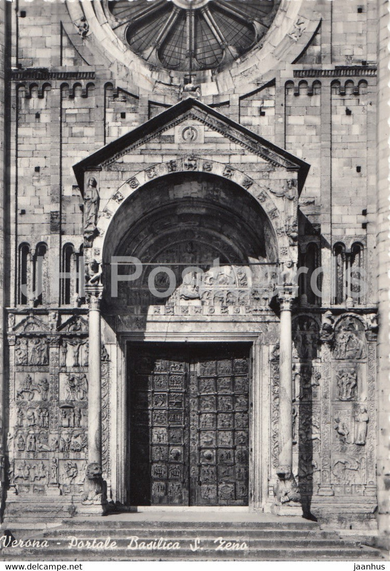 Verona - Portale Basilica S Zeno - Portal of the Basilica of St Zeno - cathedral - Italy - unused - JH Postcards