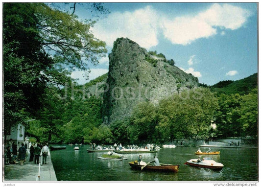 Bad Münster am Stein - Rheingrafenstein - boot - boat - Germany - ungelaufen - JH Postcards