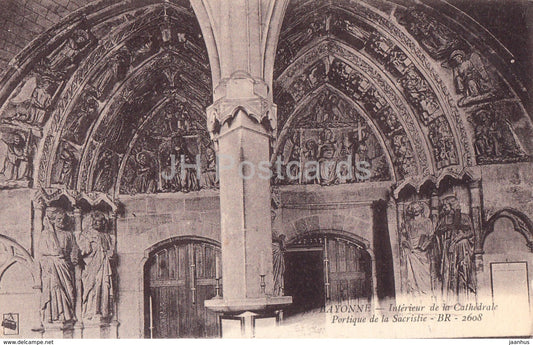 Bayonne - Interieur de la Cathedrale - Portique de la Sacristie - cathedral - 38 - old postcard - 1916 - France - used - JH Postcards