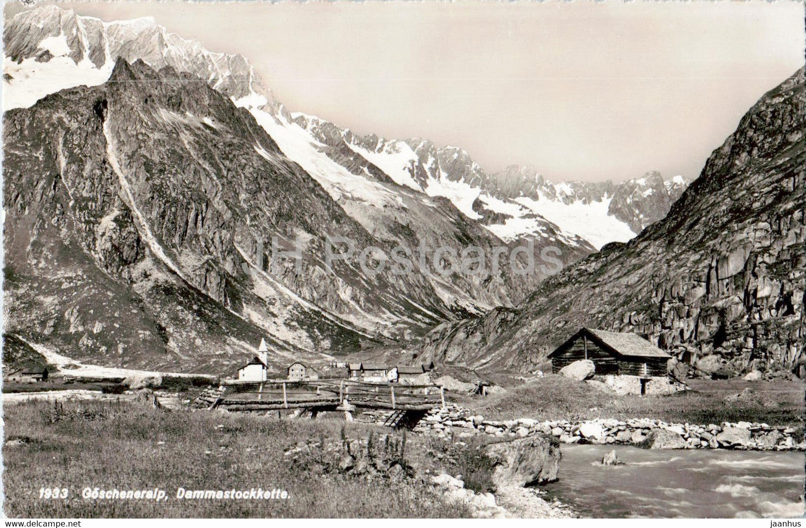 Goscheneralp - Dammastockkette - 1933 - old postcard - 1953 - Switzerland - used - JH Postcards