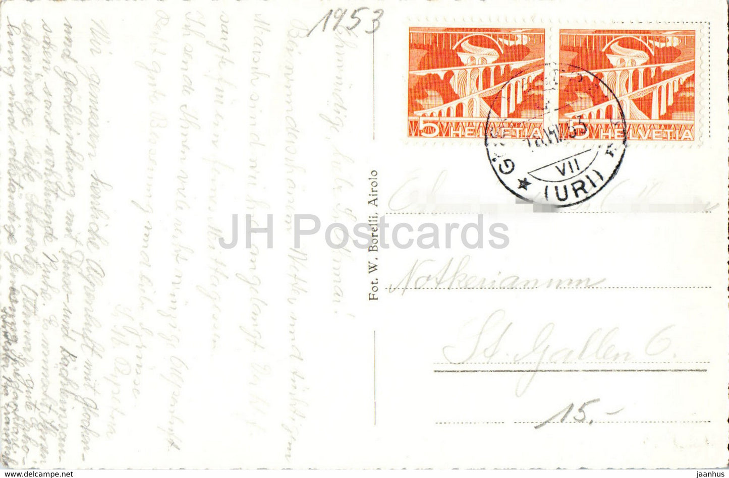 Göscheneralp - Dammastockkette - 1933 - alte Postkarte - 1953 - Schweiz - gebraucht