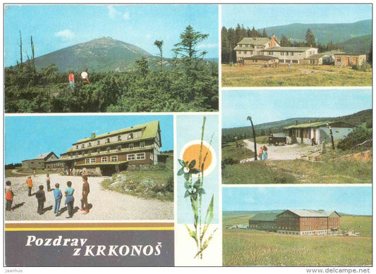 Krkonose - Richtrovka - Vyrovka - Lucni hut - mountain Snezka - Czechoslovakia - Czech - used 1982 - JH Postcards