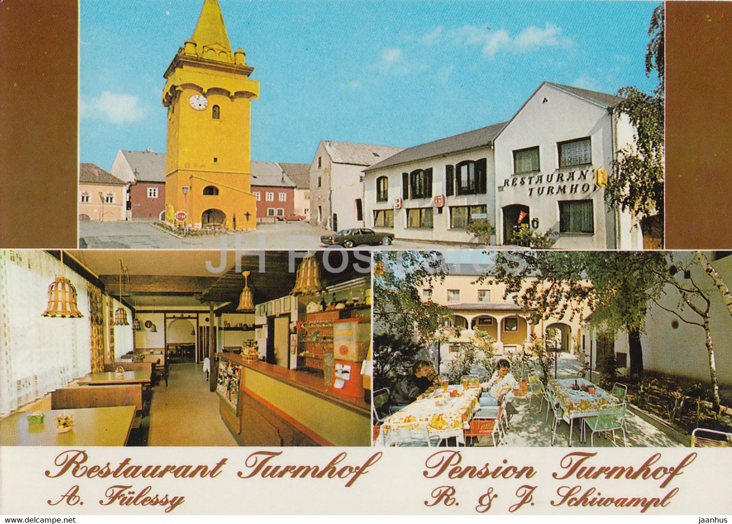 Grusse aus Breitenbrunn - Hauptstrasse - Alter Hof - Wehrturm - Seerestaurant - restaurant Turmhof - Autriche - inutilisé